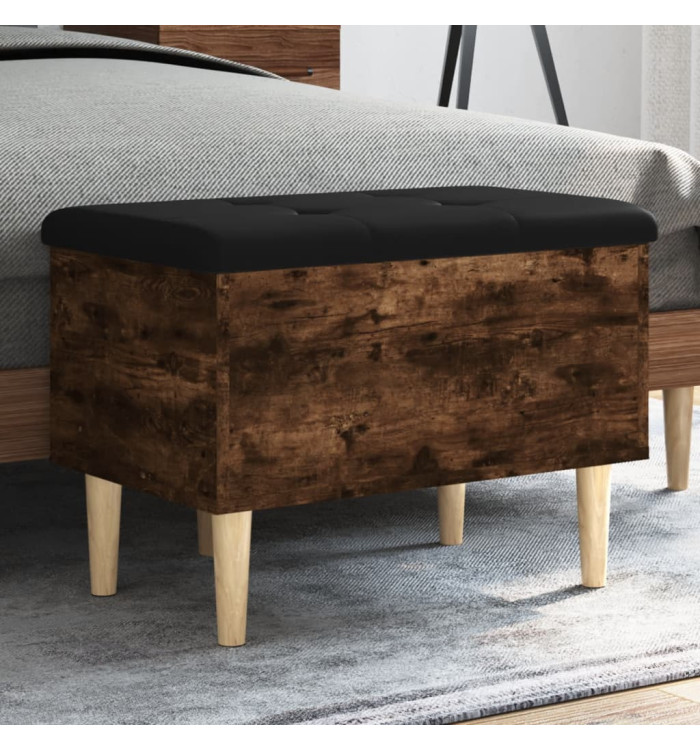 Banc de rangement chêne fumé 62x42x46 cm bois d'ingénierie | Mobilier & Déco