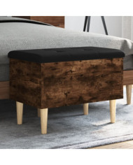 Banc de rangement chêne fumé 62x42x46 cm bois d'ingénierie | Mobilier & Déco