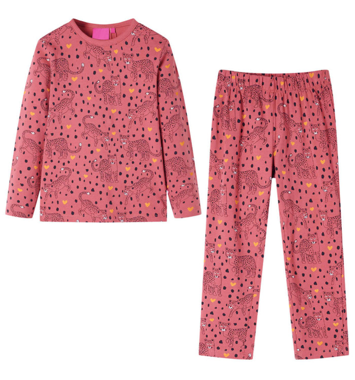 Pyjamas enfants à manches longues rose ancien 140 | Mobilier & Déco