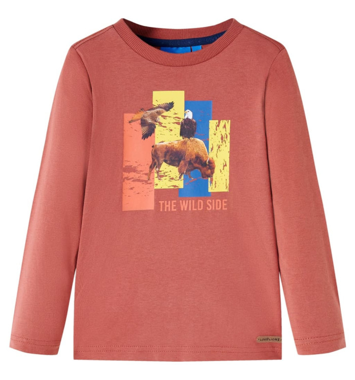 T-shirt enfants à manches longues henné 140 | Mobilier & Déco