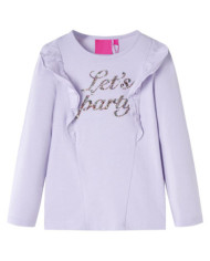 T-shirt enfants à manches longues lilas clair 128 | Mobilier & Déco
