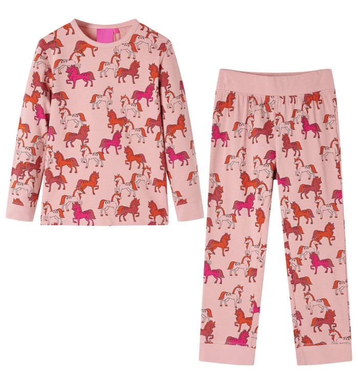 Pyjamas enfants à manches longues rose clair 116 | Mobilier & Déco