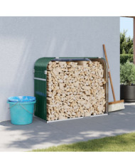 Porte-bûches vert 120x45x100 cm acier galvanisé | Mobilier & Déco