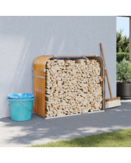 Porte-bûches marron clair 120x45x100 cm acier galvanisé | Mobilier & Déco