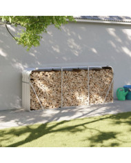 Porte-bûches argenté 234x45x100 cm acier galvanisé | Mobilier & Déco