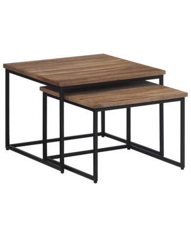 Tables basses gigognes 2 pcs bois massif de teck | Mobilier & Déco