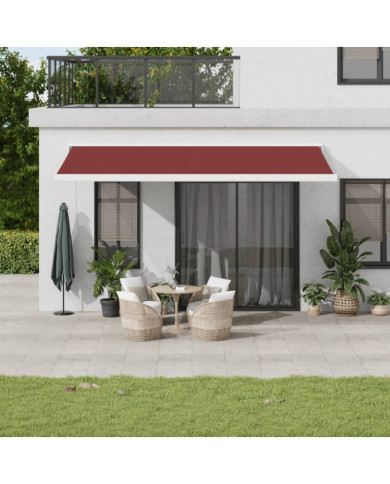 Auvent manuel rétractable bordeaux 500x300 cm | Mobilier & Déco