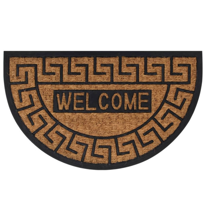 Tapis de porte demi-rond 45x75 cm caoutchouc et fibre de coco | Mobilier & Déco