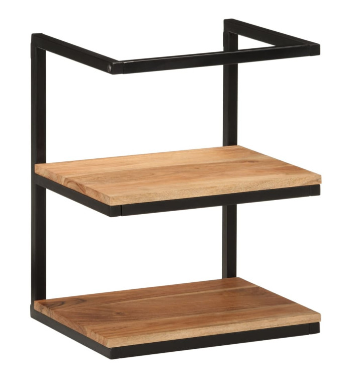 Étagère murale 40x30x50 cm bois massif d'acacia et fer | Mobilier & Déco