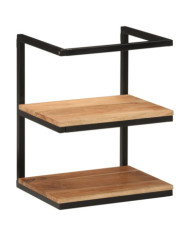Étagère murale 40x30x50 cm bois massif d'acacia et fer | Mobilier & Déco