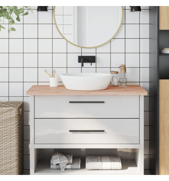 Comptoir de salle de bain 100x60x2,5 cm bois massif de hêtre | Mobilier & Déco