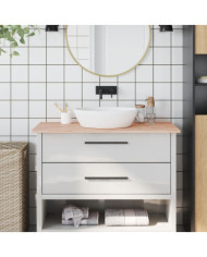 Comptoir de salle de bain 100x60x1,5 cm bois massif de hêtre | Mobilier & Déco