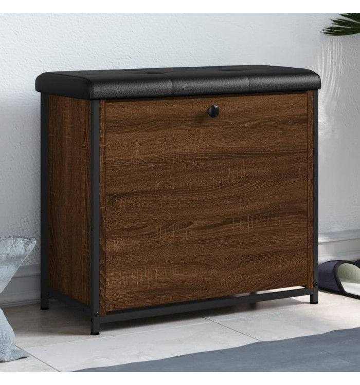 Banc à chaussures avec tiroir rabattable chêne brun 62x32x56 cm | Mobilier & Déco