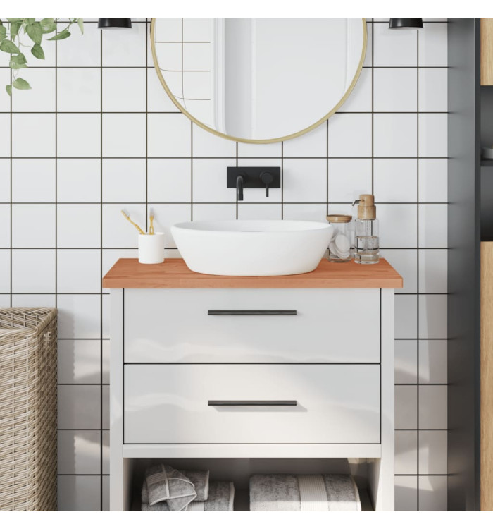 Comptoir de salle de bain 80x40x2,5 cm bois massif de hêtre | Mobilier & Déco