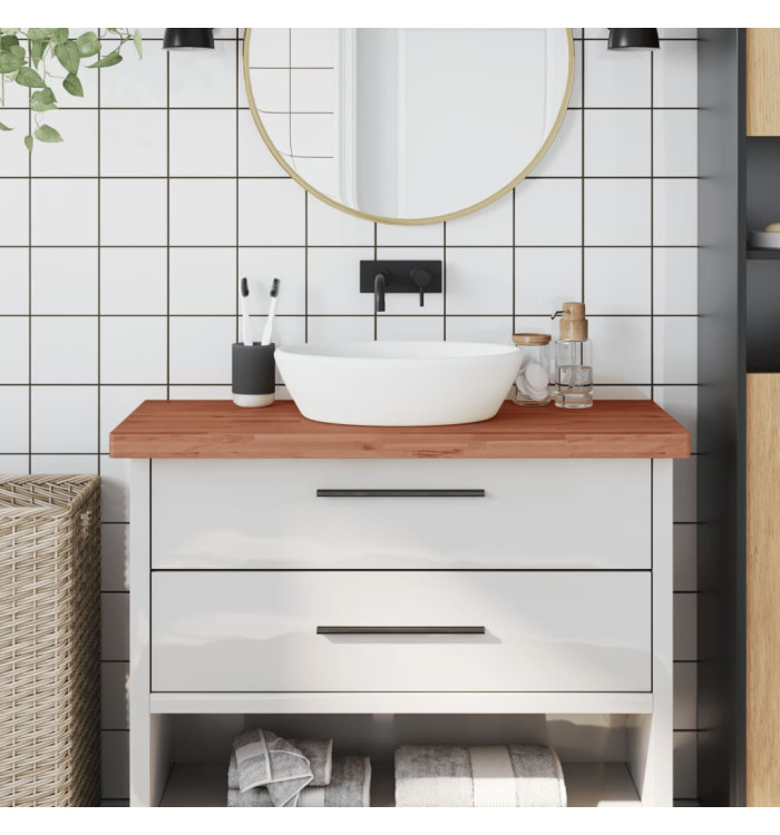 Comptoir de salle de bain 100x60x4 cm bois massif de hêtre | Mobilier & Déco