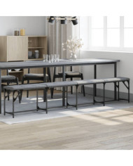 Banc à manger gris clair 248x32x45 cm acier et tissu | Mobilier & Déco