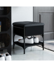 Banc à chaussures noir 42x42x45 cm bois d'ingénierie | Mobilier & Déco