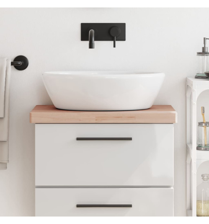 Comptoir de salle de bain 60x40x4 cm bois massif de hêtre | Mobilier & Déco