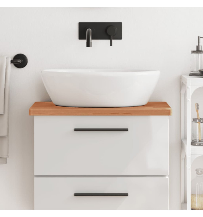 Comptoir de salle de bain 60x40x2,5 cm bois massif de hêtre | Mobilier & Déco