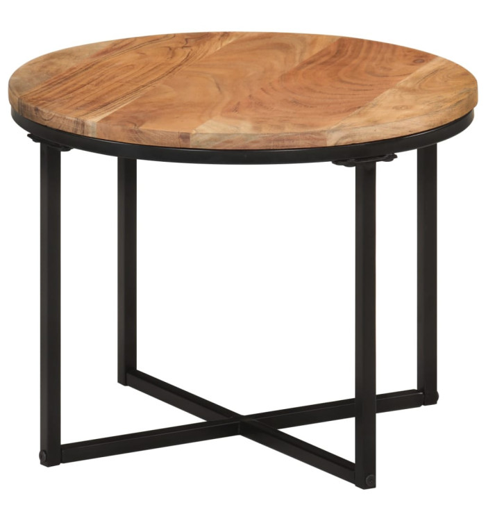 Table basse 45x45x35 cm bois massif acacia et fer | Mobilier & Déco