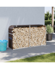 Porte-bûches marron 180x45x100 cm acier galvanisé | Mobilier & Déco