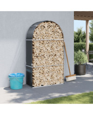 Porte-bûches anthracite 120x45x210 cm acier galvanisé | Mobilier & Déco