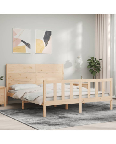 Cadre de lit sans matelas 160x200 cm bois massif de pin | Mobilier & Déco