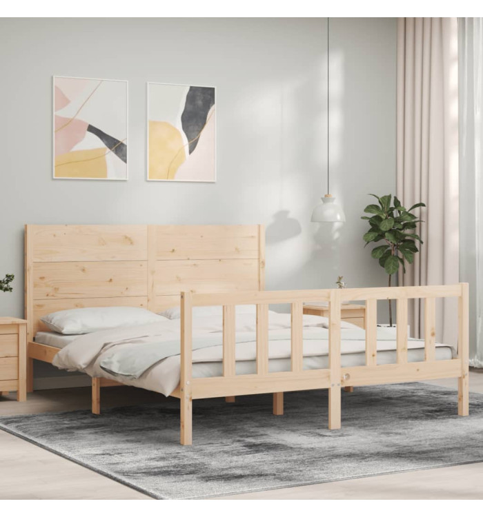 Cadre de lit sans matelas 160x200 cm bois massif de pin | Mobilier & Déco
