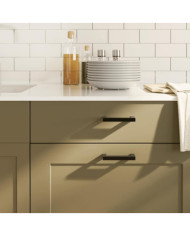 Poignées d'armoire 10 pcs noir 96 mm acier inoxydable | Mobilier & Déco