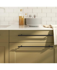 Poignées d'armoire 5 pcs noir 320 mm acier inoxydable | Mobilier & Déco