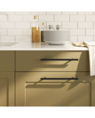 Poignées d'armoire 10 pcs noir 192 mm acier inoxydable | Mobilier & Déco
