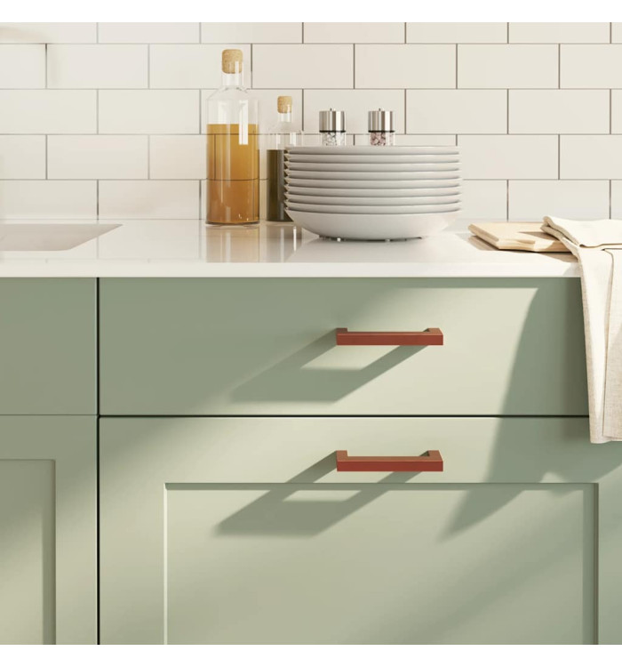 Poignées d'armoire 10 pcs bronze 96 mm acier inoxydable | Mobilier & Déco