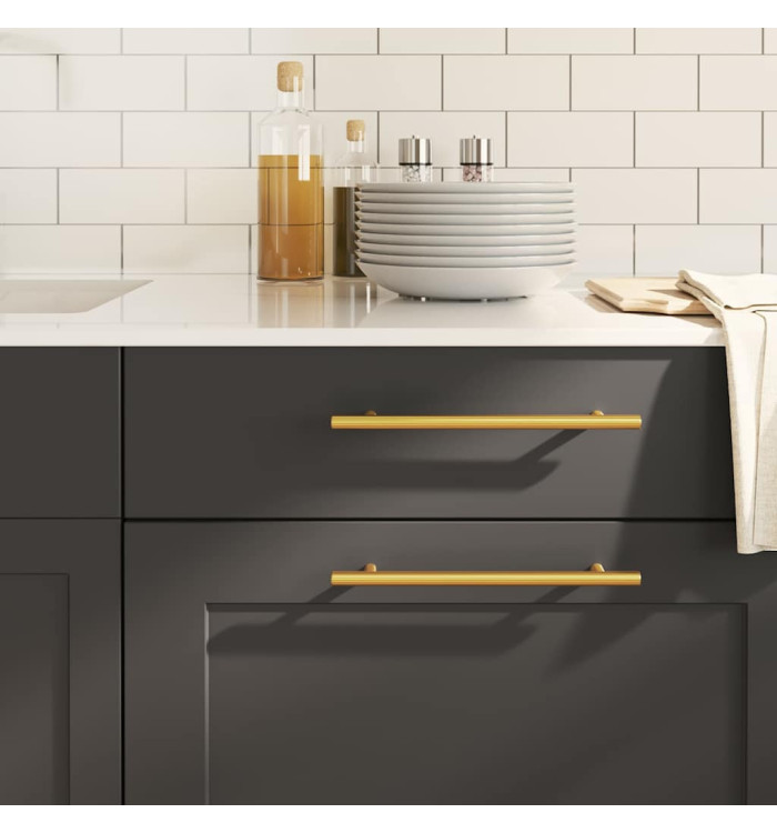 Poignées d'armoire 5 pcs doré 192 mm acier inoxydable | Mobilier & Déco