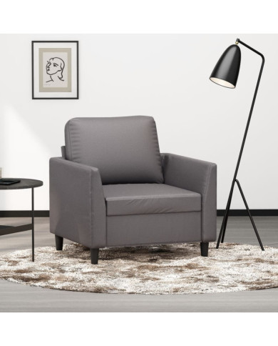 Fauteuil Gris 60 cm Similicuir | Mobilier & Déco