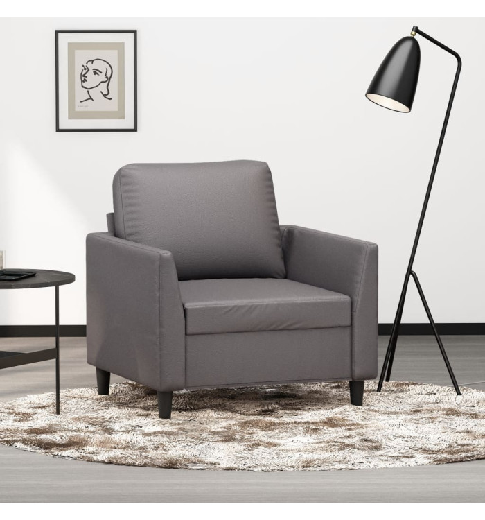 Fauteuil Gris 60 cm Similicuir | Mobilier & Déco