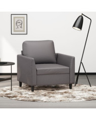 Fauteuil Gris 60 cm Similicuir | Mobilier & Déco