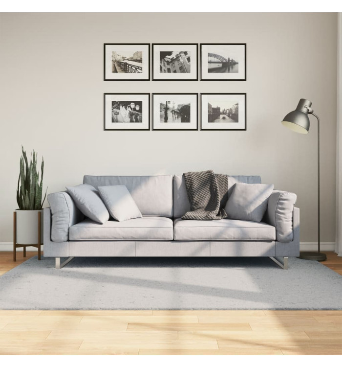 Tapis HUARTE à poils courts doux et lavable gris 140x200 cm | Mobilier & Déco