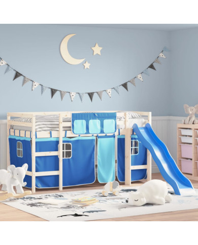 Rideaux pour lit mezzanine bleu polyester | Mobilier & Déco