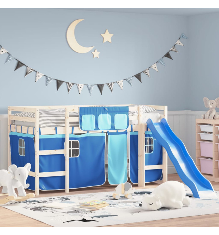Rideaux pour lit mezzanine bleu polyester | Mobilier & Déco