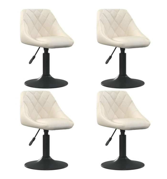 Chaises pivotantes à manger lot de 4 crème velours | Mobilier & Déco