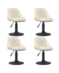 Chaises pivotantes à manger lot de 4 crème velours | Mobilier & Déco