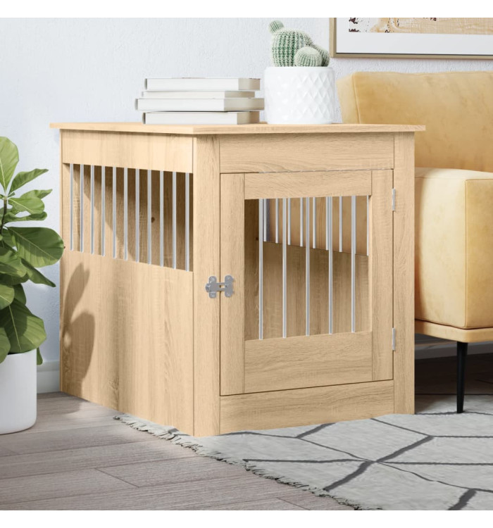 Meuble de cage pour chiens chêne sonoma 64,5x80x71 cm | Mobilier & Déco