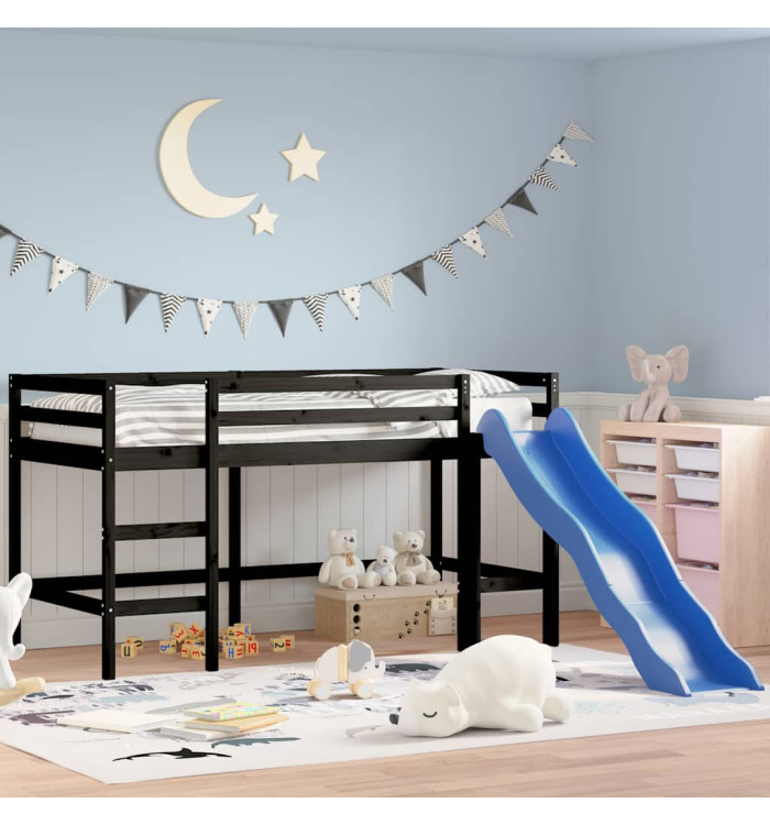 Lit mezzanine d'enfants sans matelas avec toboggan 90x200 cm | Mobilier & Déco