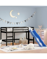 Lit mezzanine d'enfants sans matelas avec toboggan 90x200 cm | Mobilier & Déco