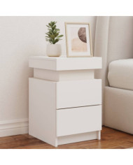 Table de chevet avec lumières LED blanc 35x39x55 cm | Mobilier & Déco