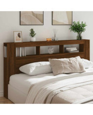 Tête de lit à LED chêne marron 200x18,5x103,5cm bois ingénierie | Mobilier & Déco