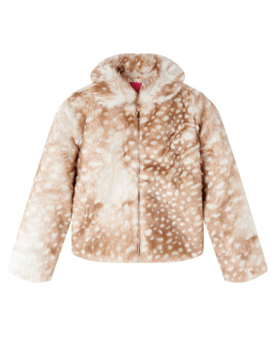 Manteau pour enfants fausse fourrure cognac 116 | Mobilier & Déco