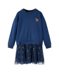 Robe pour enfants à manches longues bleu marine 140 | Mobilier & Déco