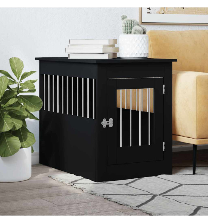 Meuble de cage pour chiens noir 55x80x68 cm bois d'ingénierie | Mobilier & Déco