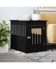 Meuble de cage pour chiens noir 55x80x68 cm bois d'ingénierie | Mobilier & Déco